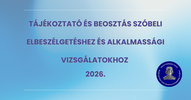 Szóbeli elbeszélgetés és alkalmassági vizsgálat