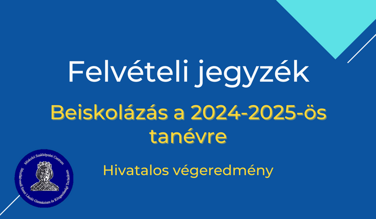 Felvételi jegyzék 2024