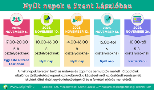 Nyílt napok a Szent Lászlóban
